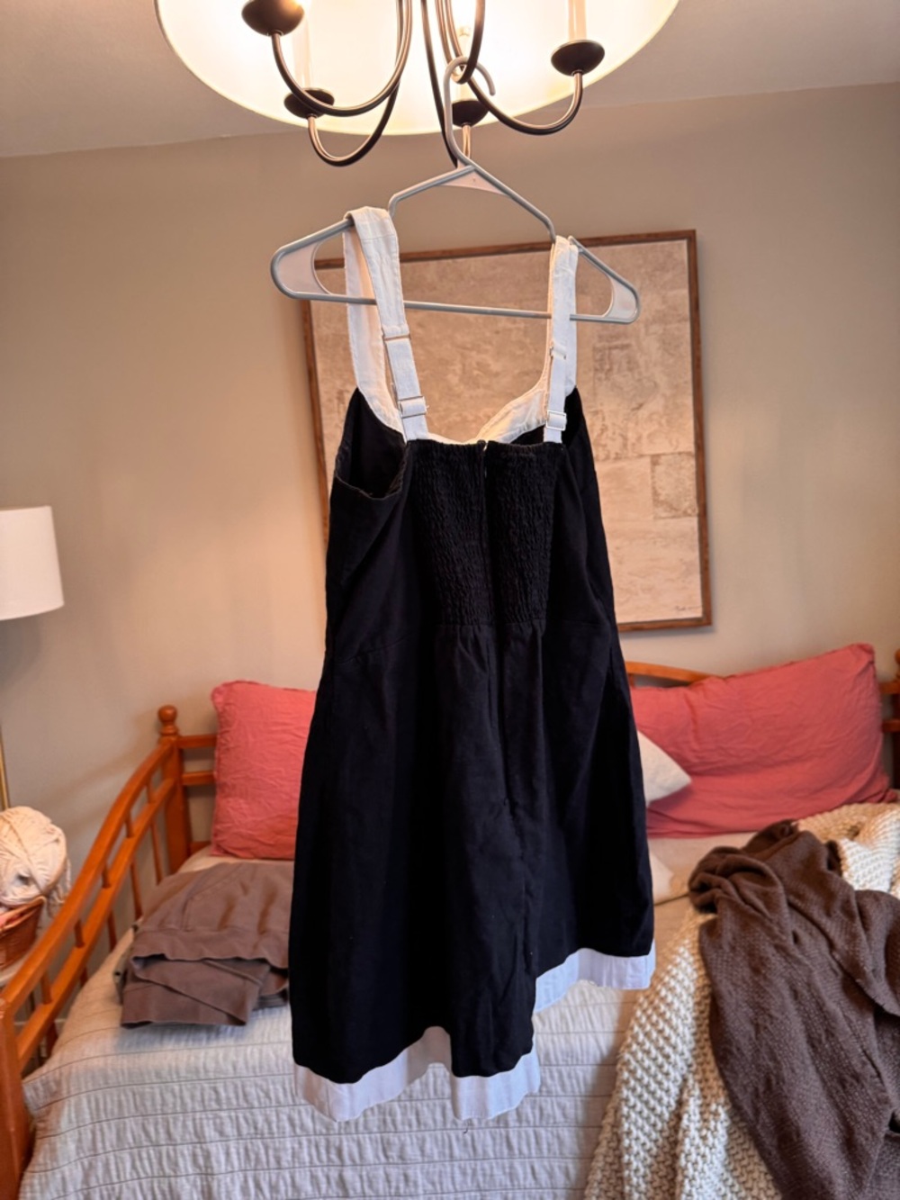 Abercrombie & Fitch Black Slip Dress with White Trim - Picture 3 of 4